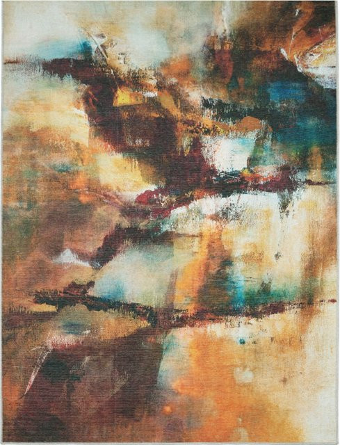 Waschbarer Teppich Marsea mehrfarbig mit geometrischem Muster, B/T: 60 x 100 cm - Bild 1