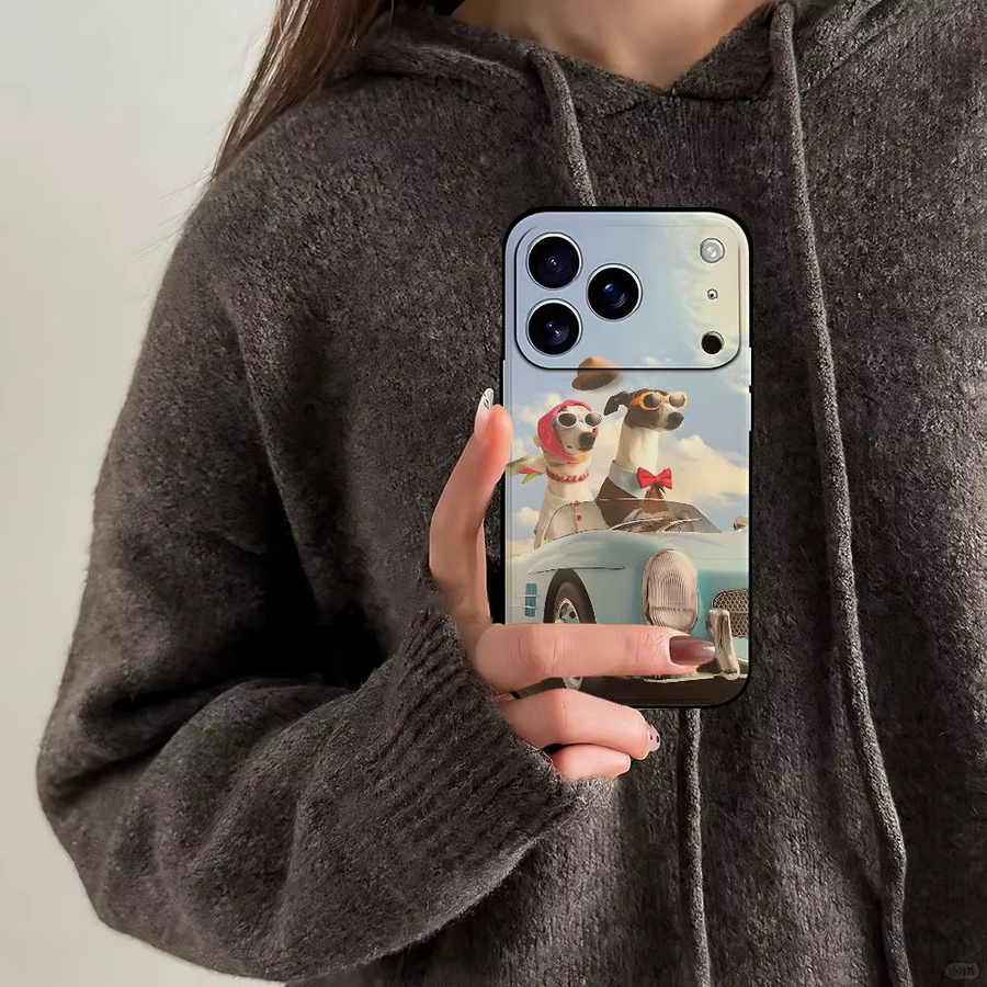 Lustige Hunde Handyhülle in Schwarz für iPhone 11 bis iPhone 17 Pro Max und weitere Modelle - Bild 2