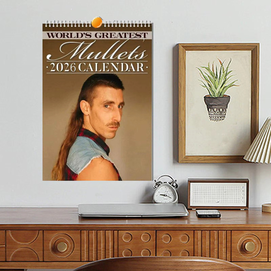 Wandkalender 2026 World's Greatest Mullets Lustiger Frisurenkalender in Multicolour - Bild 3