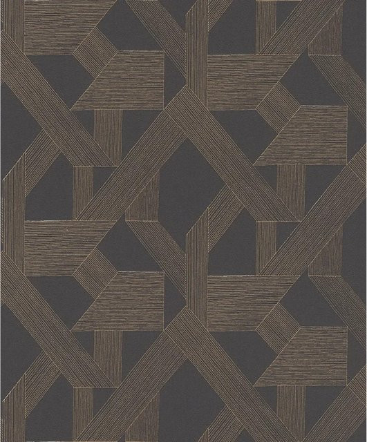 Schöner Wohnen Vliestapete Linien Modern Geometric Schwarz-Grau-Braun - Bild 1
