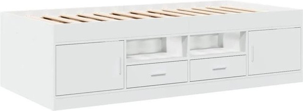 vidaXL Tagesbett mit Schubladen in Weiß ohne Matratze B/T/H: 200 x 100 x 52 cm