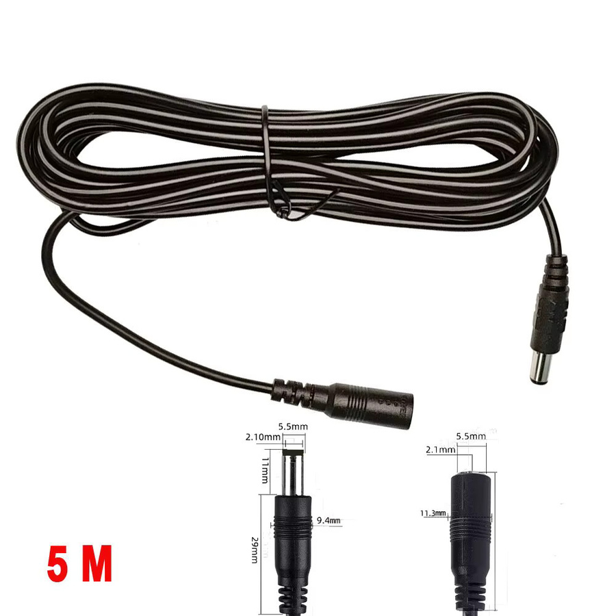 Gleichstrom Verlängerungskabel mit DC-Stecker und Buchse in Schwarz, 5,5mm x 2,1mm - Bild 6