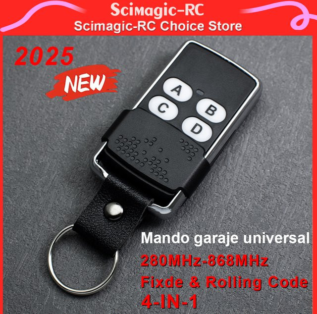 Scimagic-RC Garagentor-Fernbedienung Duplikator mit 4 Schlüsseln in Schwarz für 433 MHz, 868 MHz und 287 MHz bis 868 MHz sowie Rolling Code Unterstützung - Bild 1