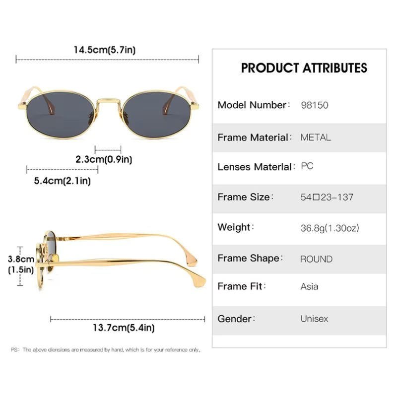 Samjune Sonnenbrille, Metall, Vollrand, Rund - Bild 4