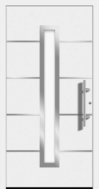 Aluminium-Haustür Splendoor Moderno M410/P in Weiß, Anschlag Rechts, B: 110 cm, H: 210 cm - Bild 1