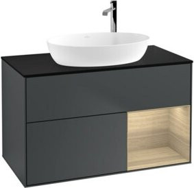 V&B Waschtischunterschrank Finion 100 in Schwarz lackiert, B/T/H: 100 x 50,1 x 50,1 cm - Bild 1