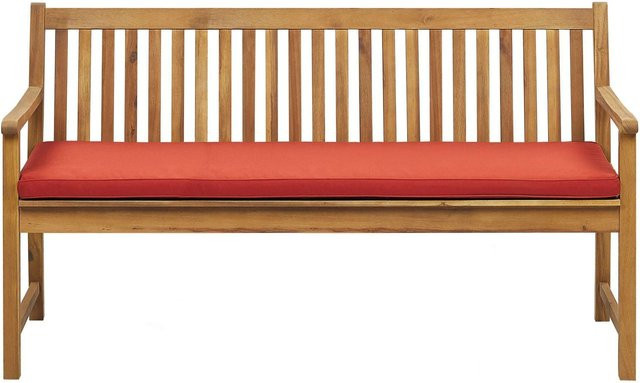 Beliani Gartenbank VIVARA aus Akazienholz in Dunkelrot, B/T/H: 160 x 61 x 88 cm - Bild 1