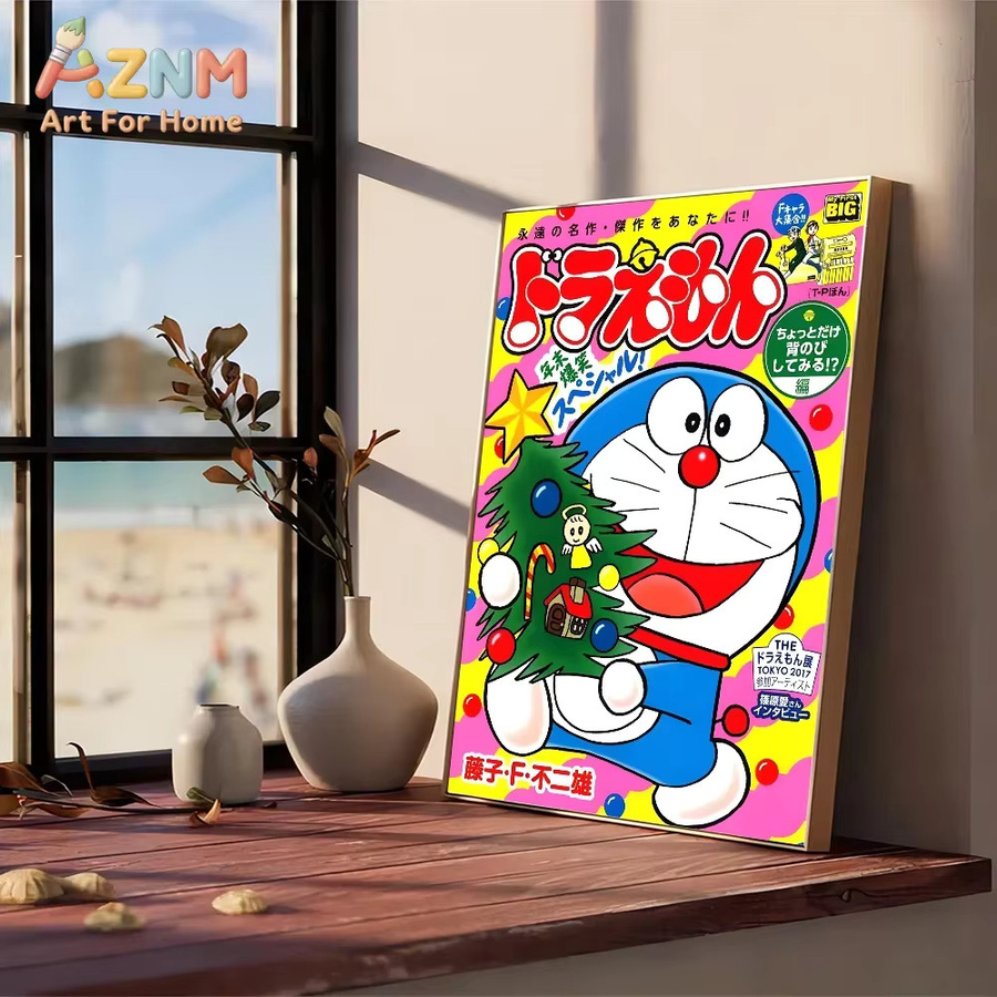 Kayou Vintage-Poster Doraemon Wandkunst aus weißem Kraftpapier in Multicolour - Bild 3