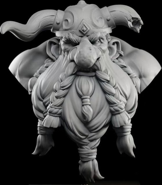 JIJIE Fantasy Gehörnter Zwergenkrieger, Büstenmodellbausatz, 60-mm-Maßstab, unbemalt - Bild 1