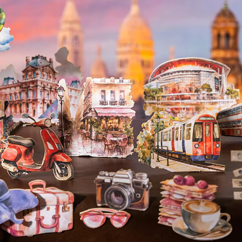 Mr.Paper Travel Cartridge Series Scrapbooking Aufkleber mit Reise-Motiv, Mehrfarbig - Bild 1
