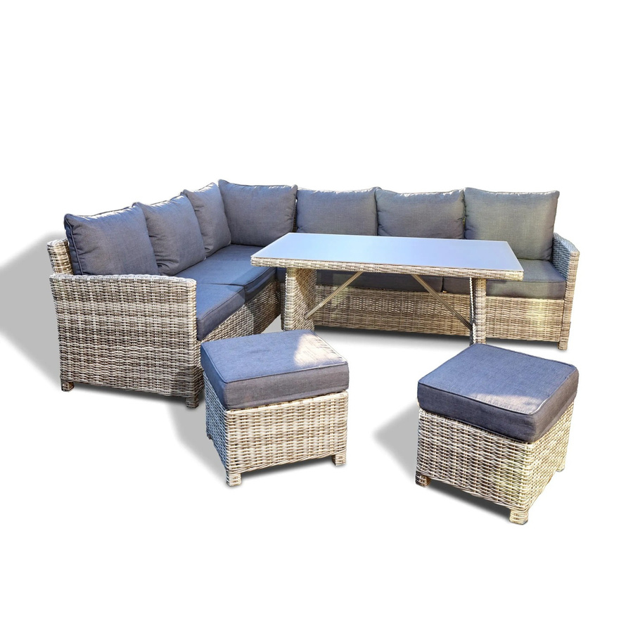 Home Deluxe Gartenmöbel-Set Bahia 6-tlg. aus Polyrattan und Aluminium in Anthrazit Grau inkl. Abdeckung - Bild 2