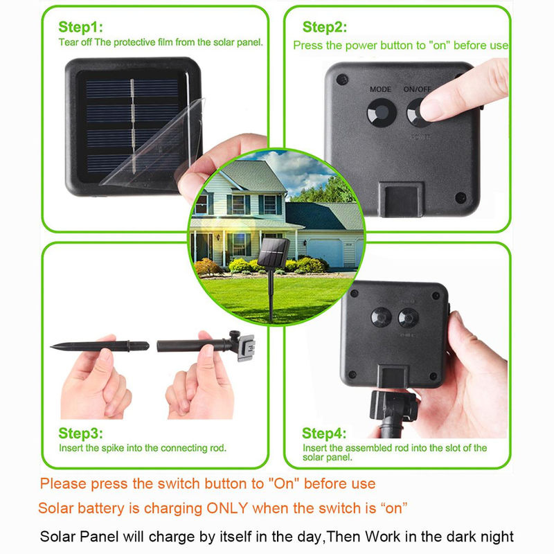 Solar Lichterkette Kongdii mit 300 LED in Warmweiß, Wasserdichte Outdoor LED Girlande für Garten und Terrasse, 32m Länge - Bild 2