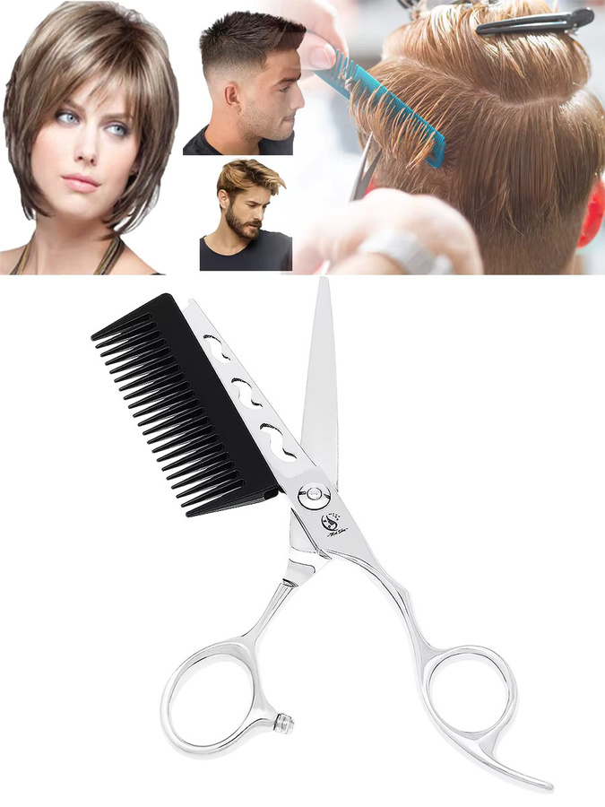 Meisha Friseurschere mit Entwirrungskamm, Unisex - Bild 3