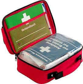 Verbandtasche Office Plus von Holthaus Medical, rot, Inhalt nach DIN 13 157 mit Außentasche, inkl. DIN A5 Verbandbuch und Stift, B: 26,0 cm, T: 10,0 cm, H: 17,0 cm - Bild 2