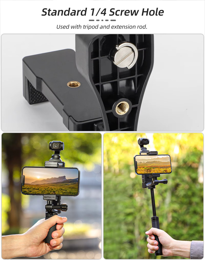 DJI Vorderer Telefonhalter-Clip und Handheld-Aufnahme-Erweiterungsadapter für Osmo Pocket 3 und Pocket 4 in Schwarz - Bild 5