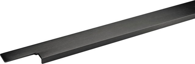 SO-TECH Griffleiste SMAL aus Aluminium, Schwarz gebürstet, Länge: 996 mm, mit Harpunensteg zur Montage zum Einfräsen - Bild 1