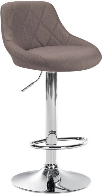 CLP Barhocker Lazio Stoff Taupe/Chrom mit 360 Grad Drehsitz - Bild 1