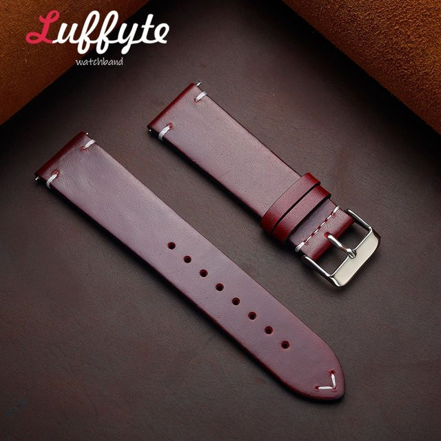 luffyte Uhrenarmband Wachsleder, Schnellverschluss-Federsteg, Herren - Bild 1