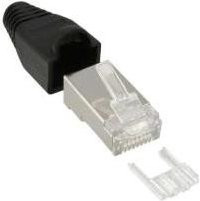 InLine RJ45 Crimpstecker geschirmt mit Knickschutz und Einfädelhilfe, 100er Pack, schwarz - Bild 1