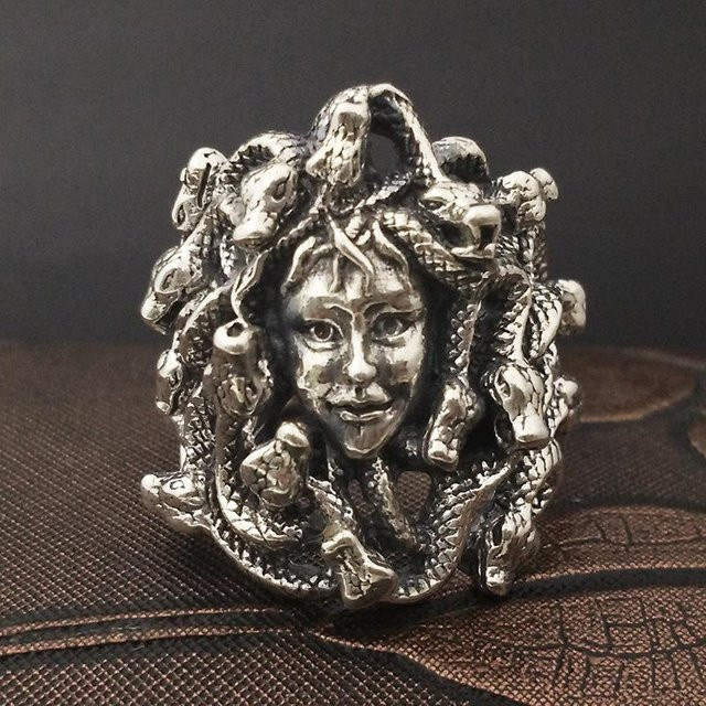 Wucifang Jewelry Ring, 925 Silber, Medusa, Herren - Bild 1