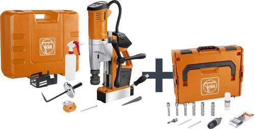 Fein Akku-Universal-Magnet-Kernbohrmaschine AKBU 35 PMQW AS Construction-Site Set mit 3/4 in Weldon Anwenderset, 18V, Orange - Bild 1