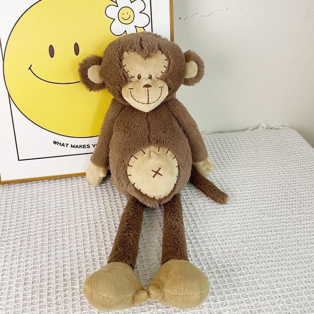 Joyful toys Affenpuppe Plüschtier, goldene Seide, braun, 40cm - Bild 1