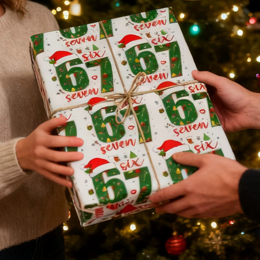 Bunte Weihnachts-Geschenkpapierbögen mit lustigem Weihnachtsmann Motiv für Weihnachten, Silvester und Partys - Bild 2
