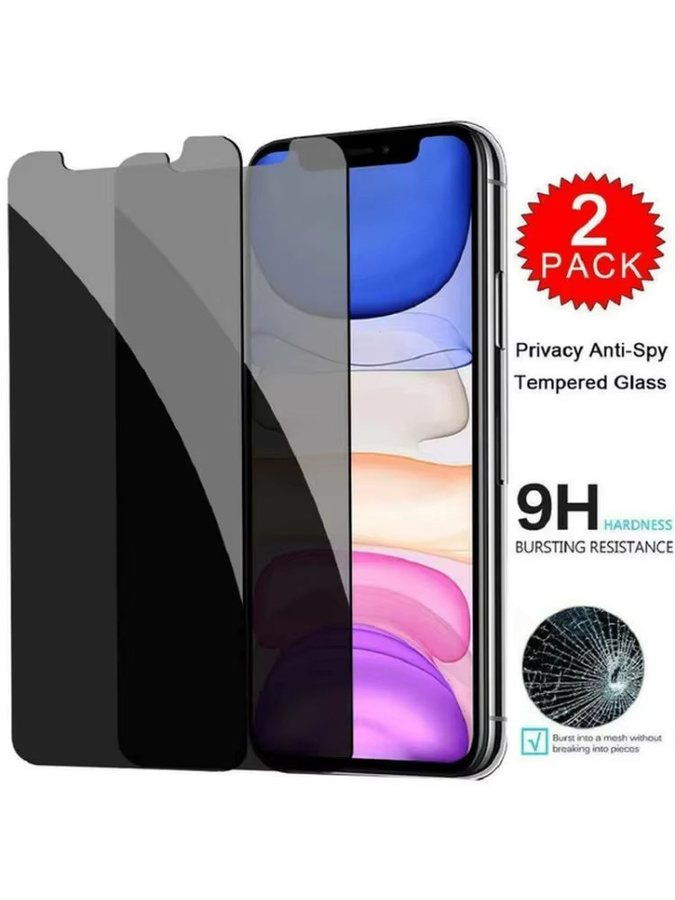 2er-Set OLPAY Anti-Spy Displayschutzfolie aus gehärtetem Glas für iPhone 17 Air 16 15 14 13 12 11 Pro Max Plus Mini, transparent - Bild 6