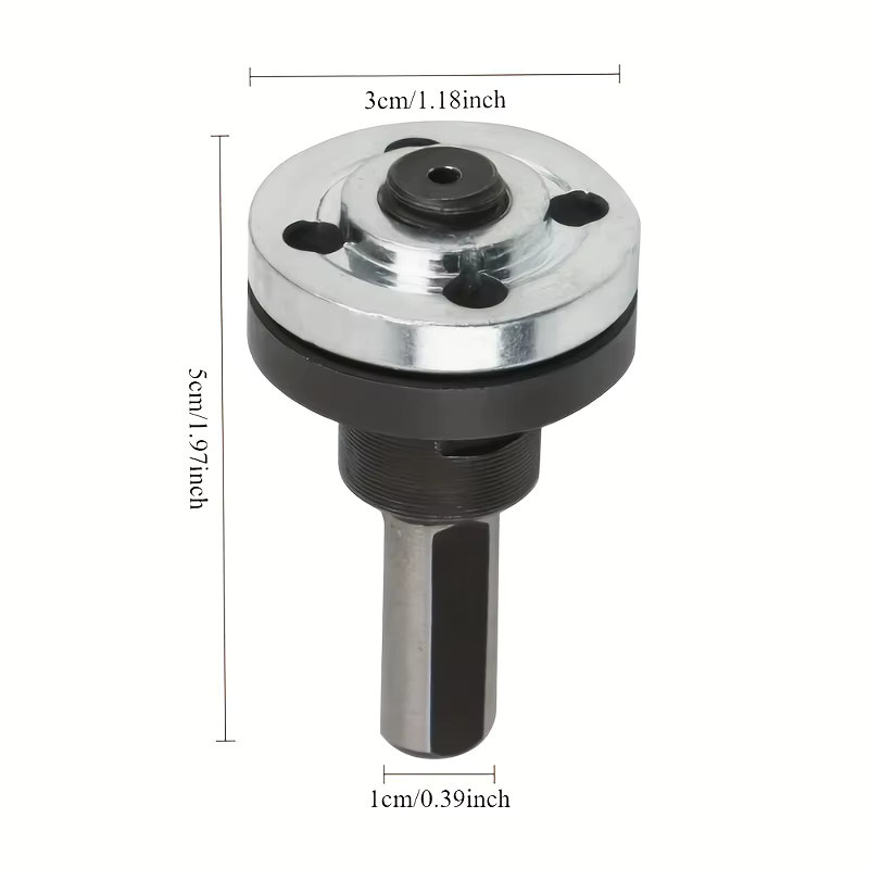 Universal Bohreradapter mit Flanschmutter von FNICEL in Silber für Trennscheiben, Polierscheiben und Metall-Griffhalter - Bild 3