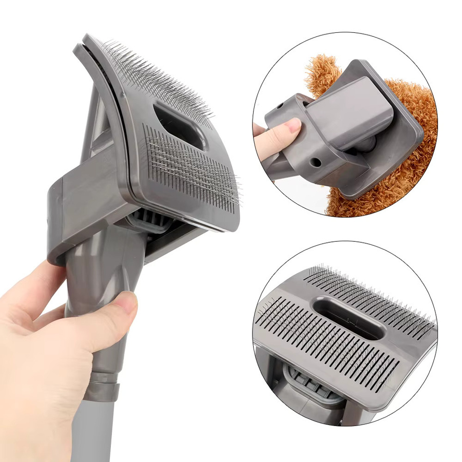 Dyson kompatibler Haustierpflege-Aufsatz für Staubsauger zur Fellpflege von Hund und Katze in Schwarz und Grau, B/T/H: 18,0 x 10,5 x 18,0 cm - Bild 2