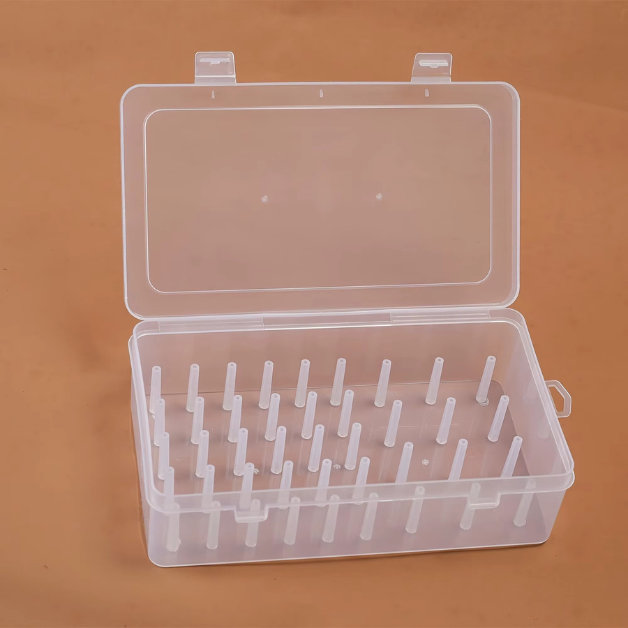 Tragbare Nähgarn-Sortierbox aus Kunststoff für 42 Spulen, transparenter Nadel- und Fadenhalter mit großer Kapazität - Bild 2