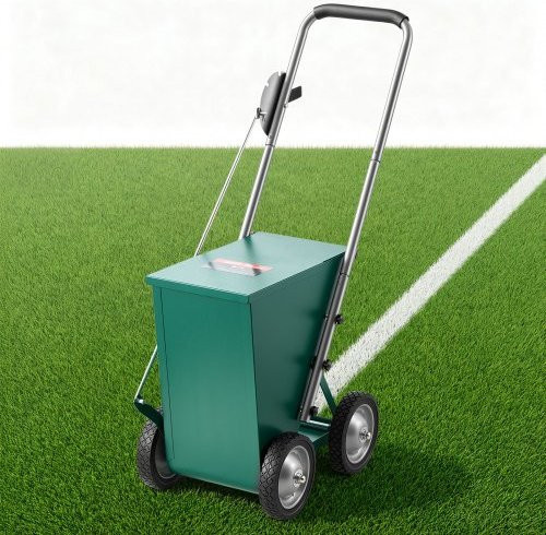 VEVOR Markierwagen Linien-Markiergerät Trocken in Grün mit Stahlkonstruktion und 22,7 kg Pulverkapazität für Rasenflächen, Felder und Sportplätze mit einstellbarer Linienbreite von 50-100 mm - Bild 1