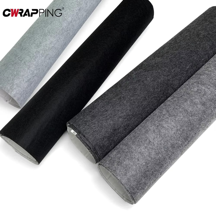 Selbstklebende Filzfolie zur Geräuschreduzierung und Dekoration in Schwarz, B/T/H: 100 x 30 x 0 cm - Bild 5