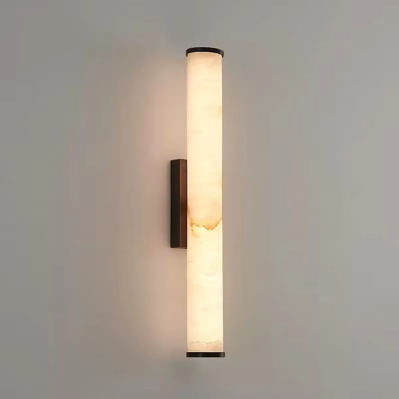 JIANKEXING Wandlampe aus Kupfer und Marmor im modernen Design für Schlafzimmer, Wohnzimmer und Flur, Farbe: Kupfer und Weiß - Bild 2