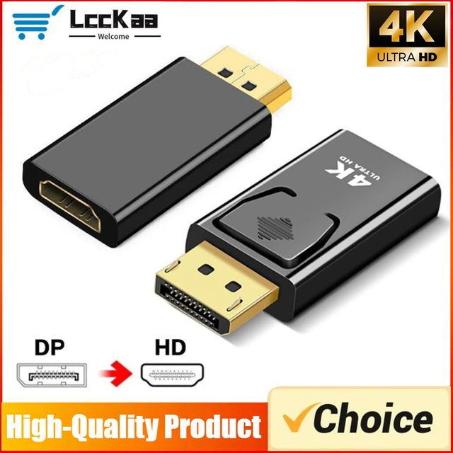 LccKaa DisplayPort zu HDMI Adapter Konverter in Schwarz für 4K UHD Video und Audio - Bild 1