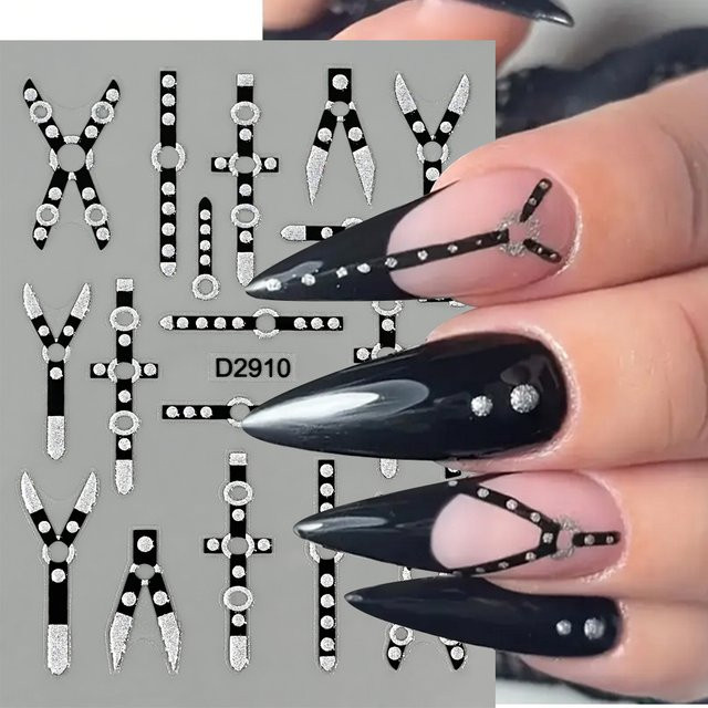 HotPress Nail Art Sticker, Silber, Glänzend, Unisex - Bild 1