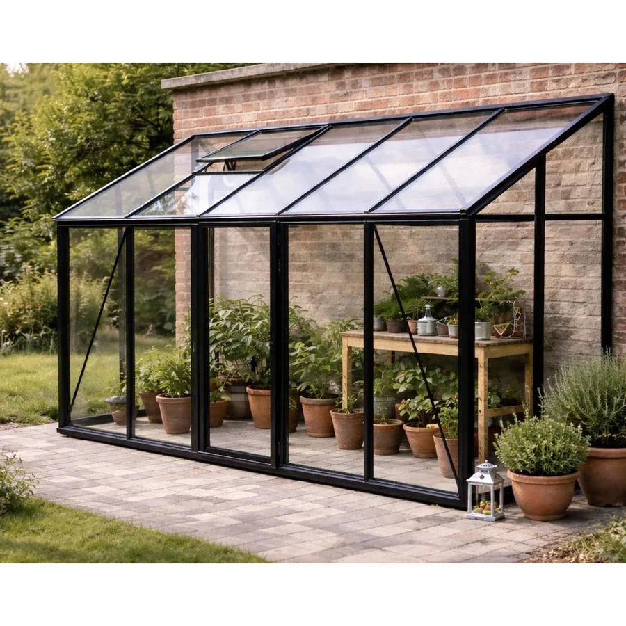 Bloomcabin Wandgewächshaus GHLT3 in Schwarz aus Aluminium und Sicherheitsglas - Bild 2