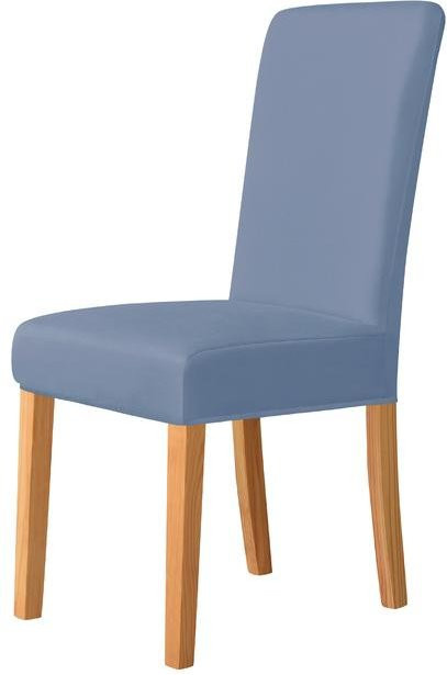 Einfarbige Stuhlhusse mit hoher Rückenlehne in Blau, dehnbarer Sitzbezug für Esszimmer, Küche und Büro, Größe M XL - Bild 1