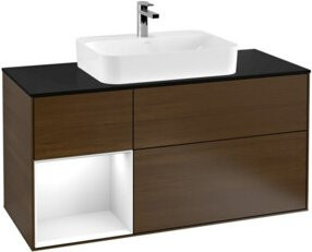 V&B Waschtischunterschrank Finion mit LED-Wandbeleuchtung, Weiß lackiert, Breite: 120 cm - Bild 1