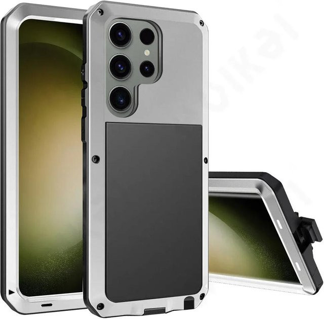 Robuste Schutzhülle für Samsung Galaxy S24 S23 S22 S21 S20 Ultra Plus Note 20 10 Pro S10 S9 in Grau - Bild 1