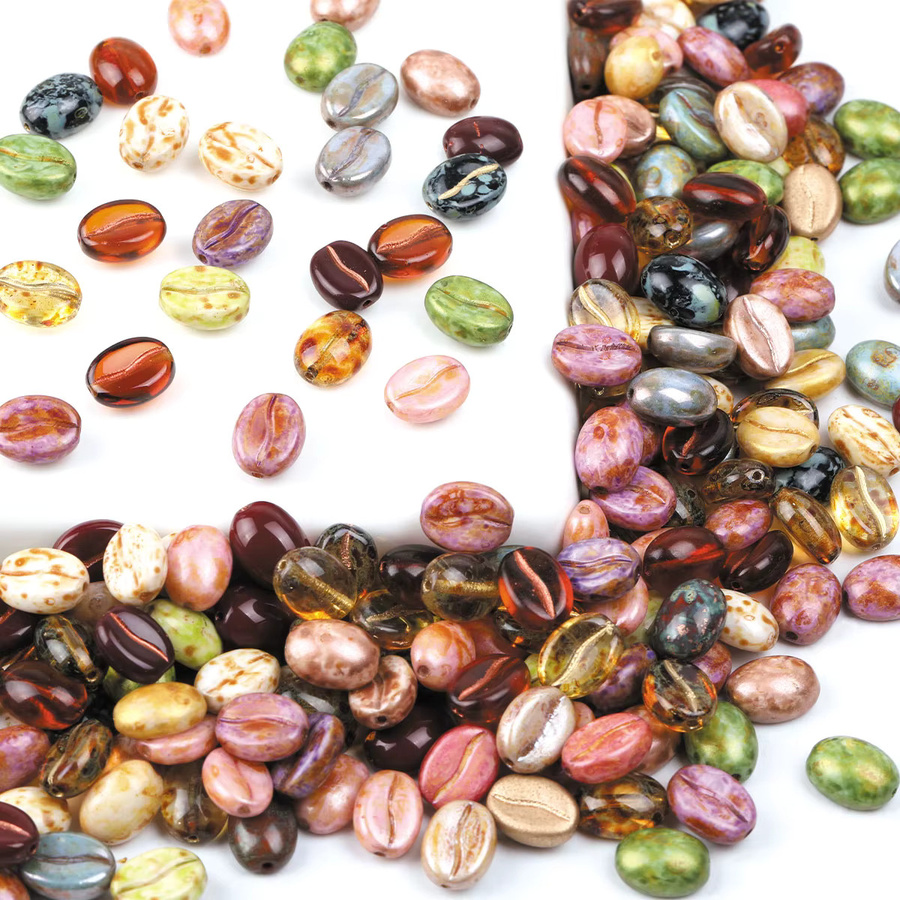 NASSBORO Perlen, Tschechische Glas Kaffee Bean, Gemischte Farbe - Bild 2
