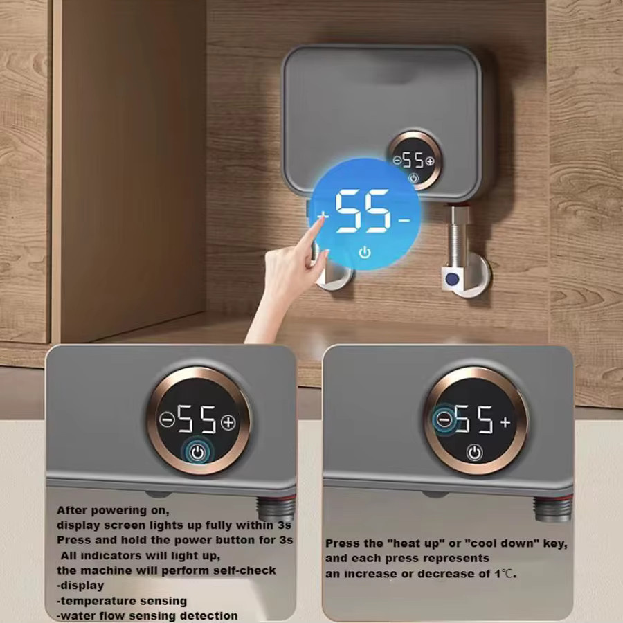 ATWFS Elektrischer Warmwasserbereiter 5500 W als kleiner Durchlauferhitzer für Küche und Badezimmer in Weiß - Bild 2