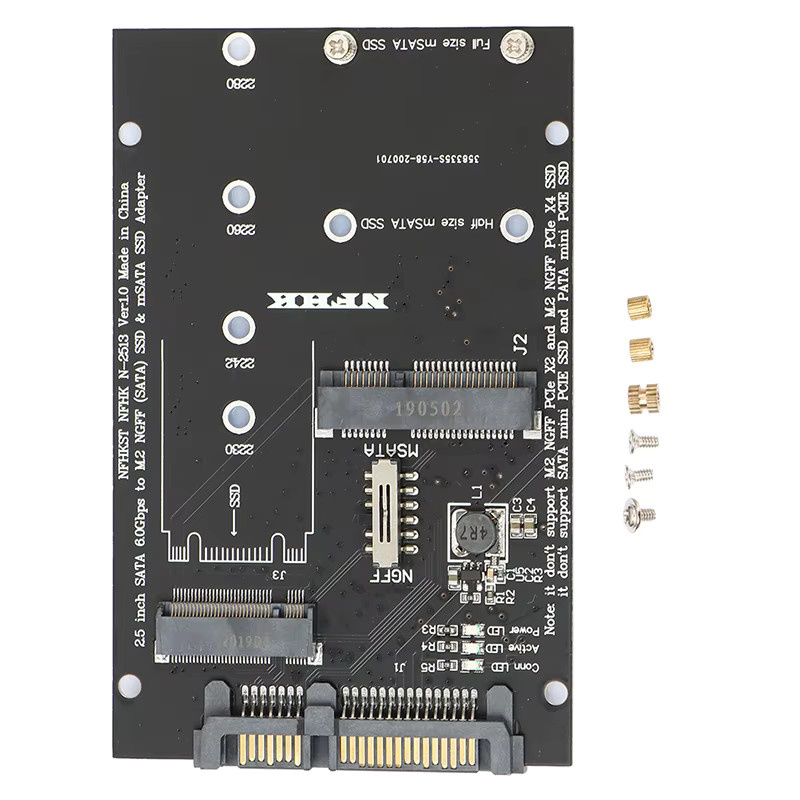JETTING 2 in 1 Konverter Karte NGFF MSATA SSD zu SATA 3,0 Adapter für PC und Laptop, Schwarz - Bild 3