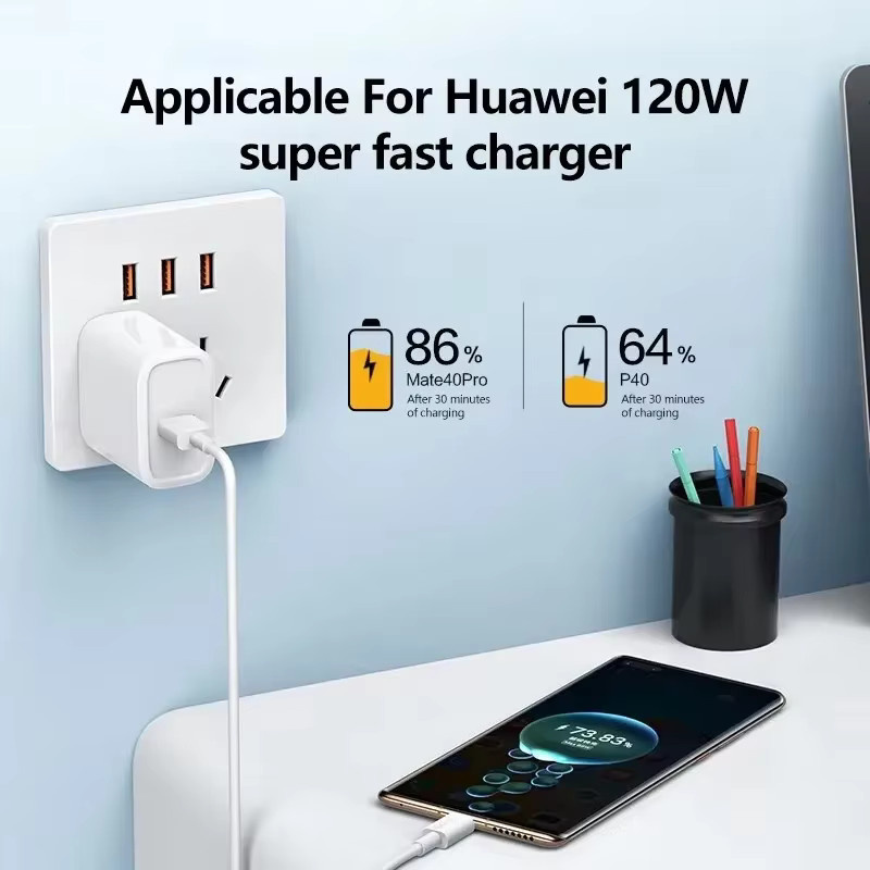 Xiaomi USB auf Typ-C Ladekabel für Android, 120W 10A Hochgeschwindigkeits-Datenübertragung, Weiß - Bild 2