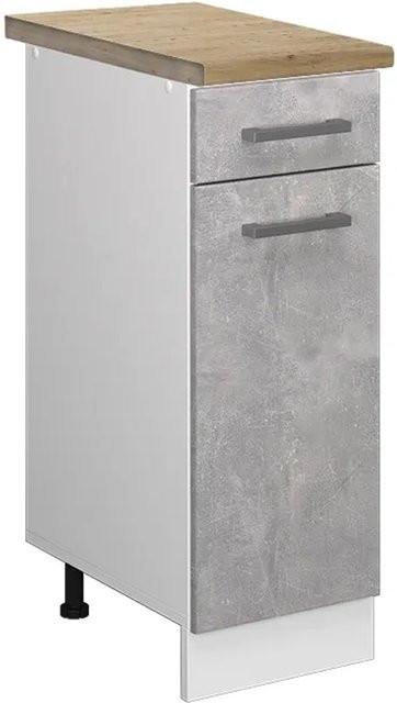 Vicco R-Line Küchenunterschrank mit Schubladen in Beton-Optik und Eiche, B/T/H: 30 x 60 x 81,6 cm - Bild 1