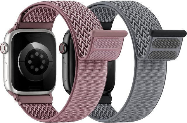 LCAPLE Uhrenarmband Nylon, Schwarz, für Apple Watch - Bild 1