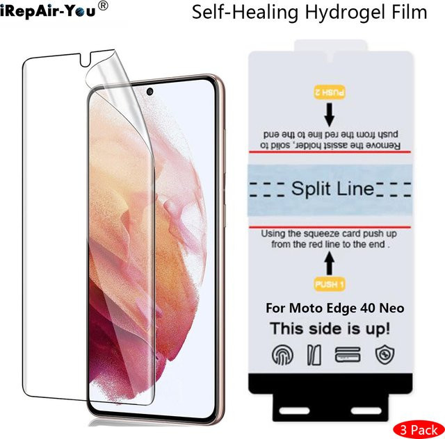 3er-Pack Hydrogel-Displayschutzfolie für Motorola G54 G82 G84 Moto Edge 40 Neo Pro Moto 30 Ultra Neo S30 s40 Pro X40, transparent - Bild 1