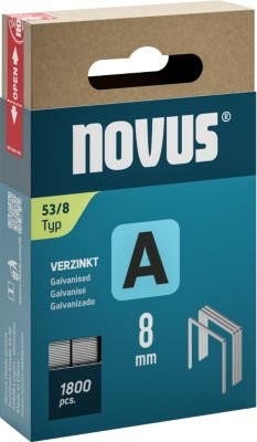 Novus Heftklammern Typ A 53/8 aus Stahl in Silber, 2000 Stück - Bild 1