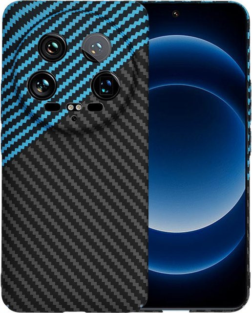 Techsuit Carbonite FiberShell Schutzhülle für Xiaomi 14 Ultra in Schwarz Blau - Bild 1