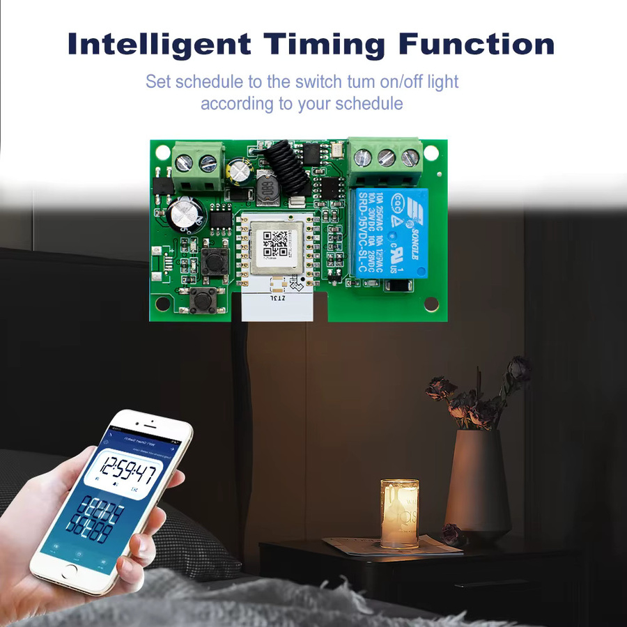 Tuya Zigbee Smart Relais Modul mit RF433MHz Fernbedienung und Alexa-Kompatibilität für DIY Lichtsteuerung (DC7-32V / AC85-250V) - Bild 5